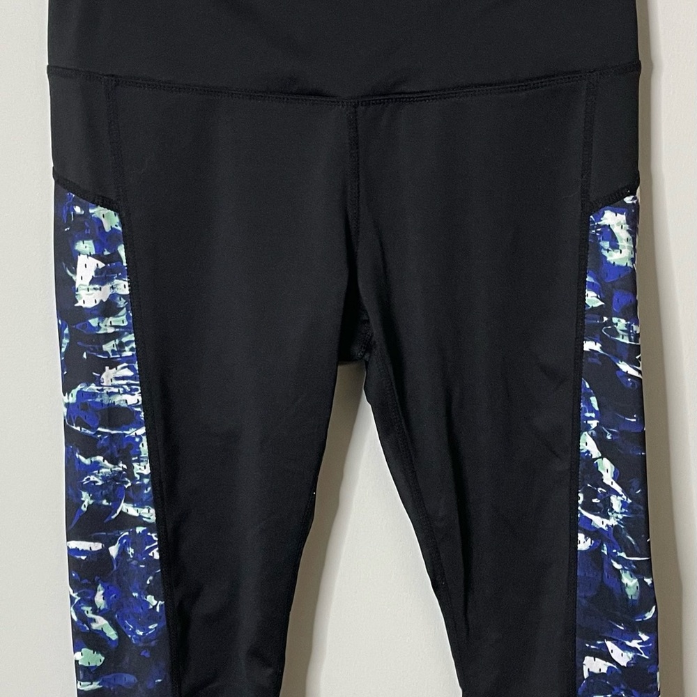 Reebok Black Tye Dye Leggings Small Excellent Condition